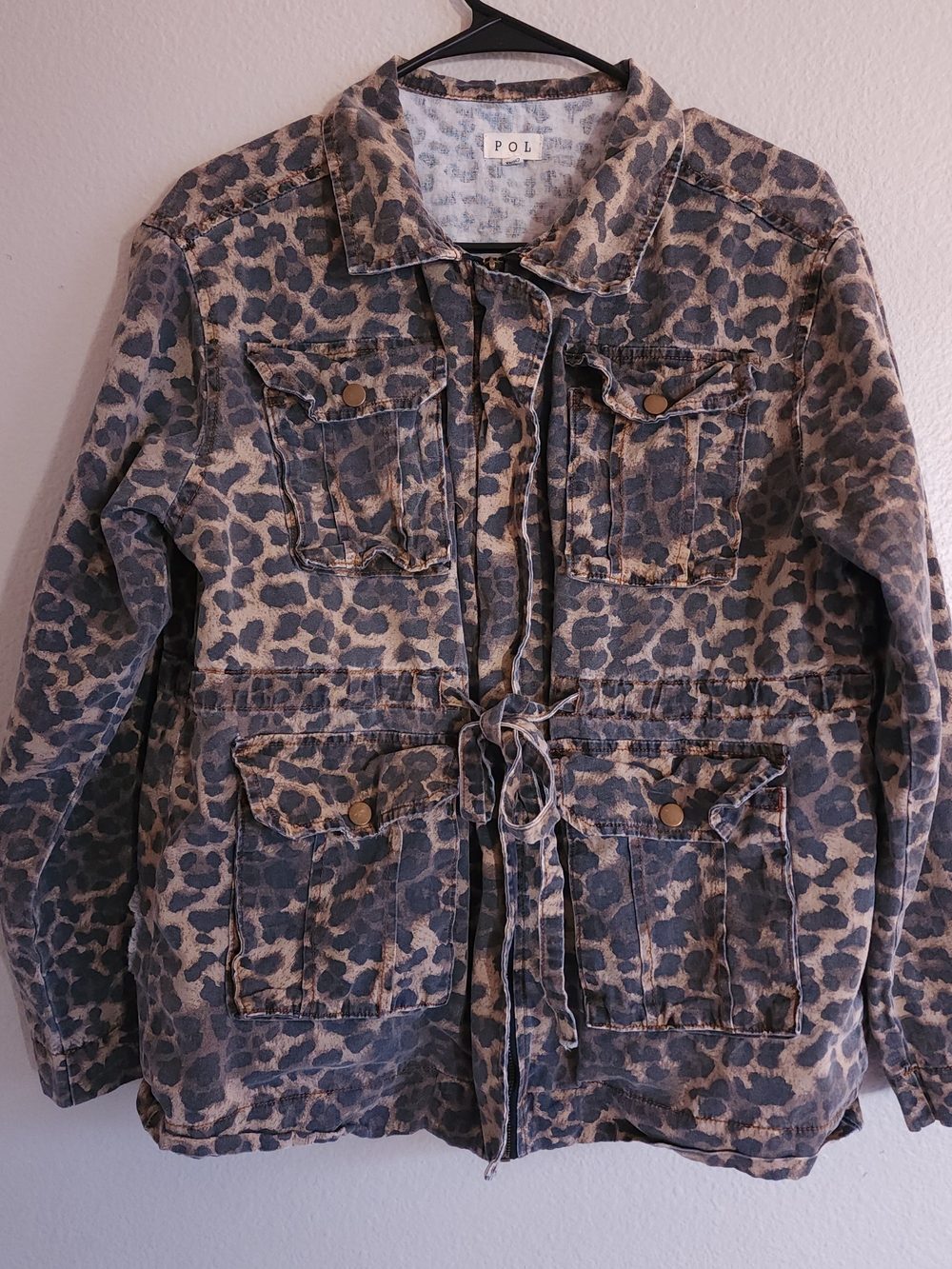 POL Leopard-Print Utility Jacket in Brown - Picture 2 of 11
